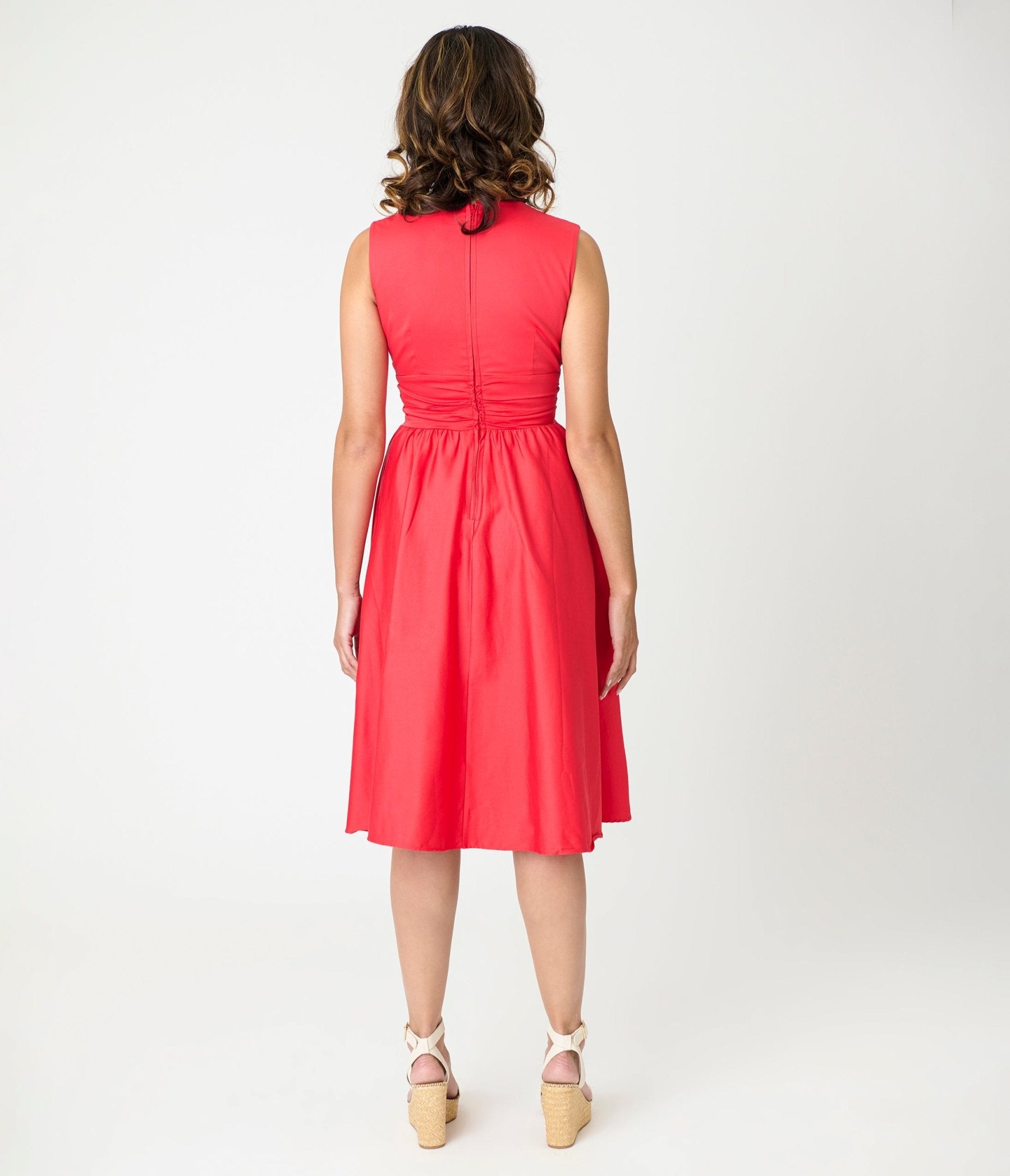 Timeless London Red Candace Swing Dress - Unique Vintage - Womens, DRESSES, SWING