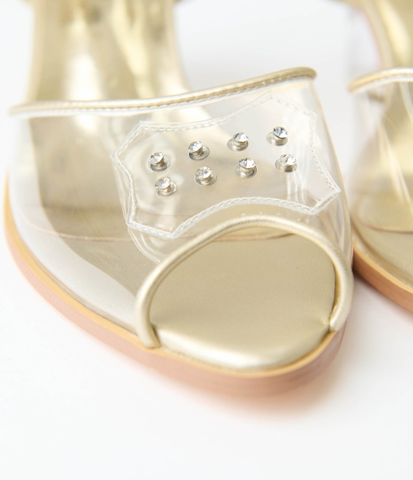Unique Vintage 1940's Clear Rhinestone Kitten Heels - Unique Vintage - Womens, SHOES, HEELS
