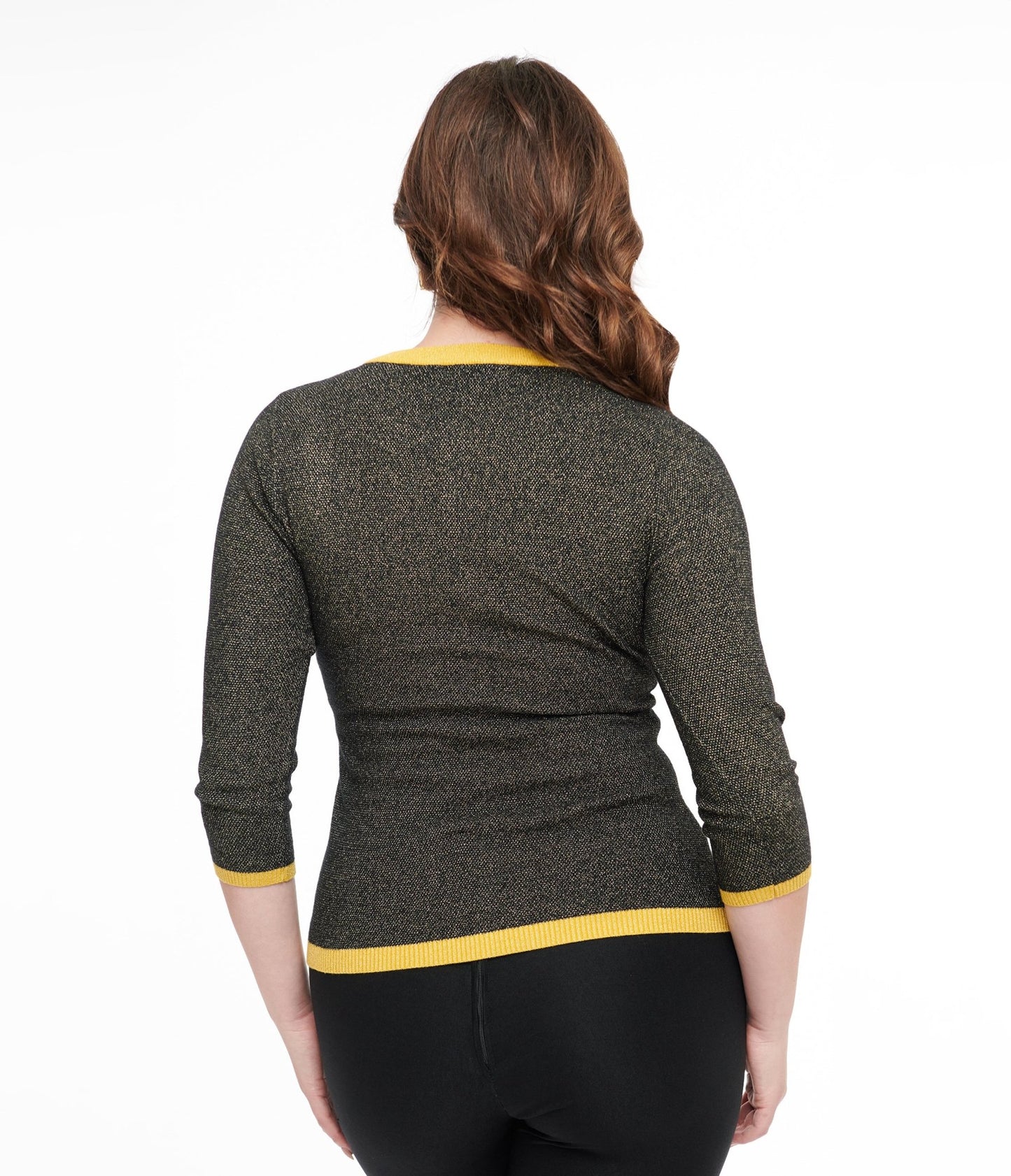 Unique Vintage 1950s Black & Gold Peacock Feather Embroidered Bookworm Cardigan - Unique Vintage - Womens, TOPS, SWEATERS