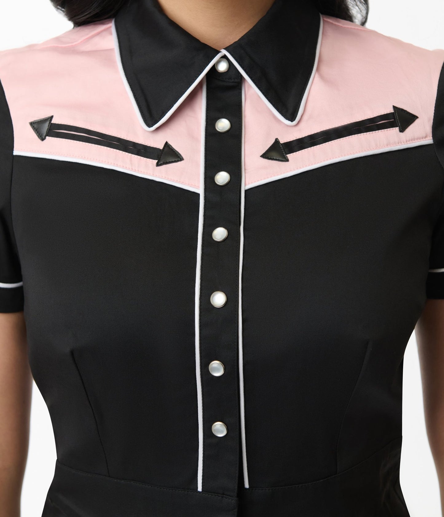 Unique Vintage 1950s Black & Pink Rodeo Ready Romper - Unique Vintage - Womens, BOTTOMS, ROMPERS AND JUMPSUITS