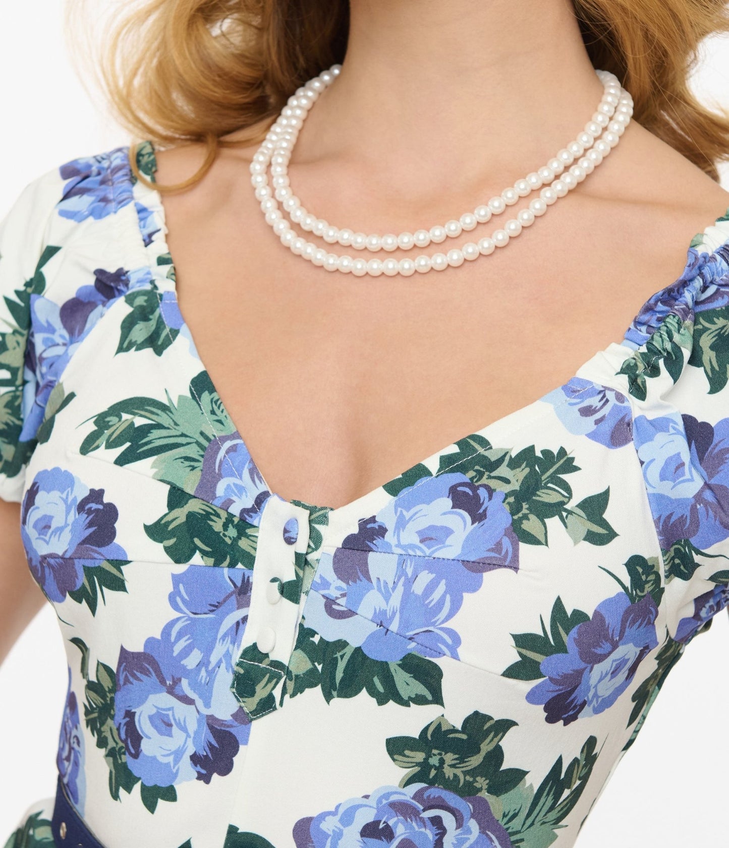 Unique Vintage 1960s Blue Winter Floral Ohara Swing Dress - Unique Vintage - Womens, DRESSES, SWING