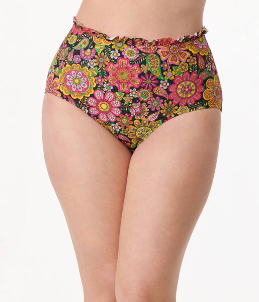 Unique Vintage 1960s Kaleidoscope Floral Cape May Swim Bottoms Unique Vintage 1960s Kaleidoscope Floral Cape May Swim Bottoms