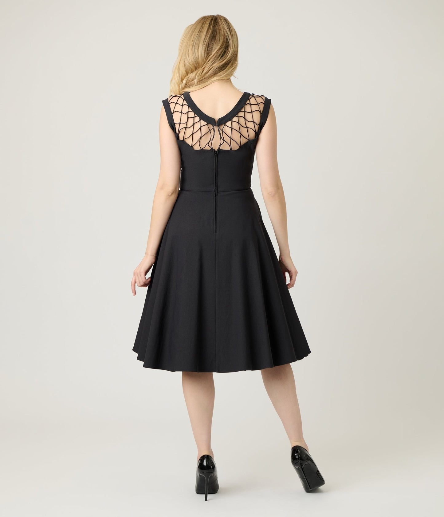 Unique Vintage Black Diamond Cable Swing Dress - Unique Vintage - Womens, DRESSES, SWING