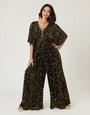 Unique Vintage Black & Gold Sequin Caftan Jumpsuit