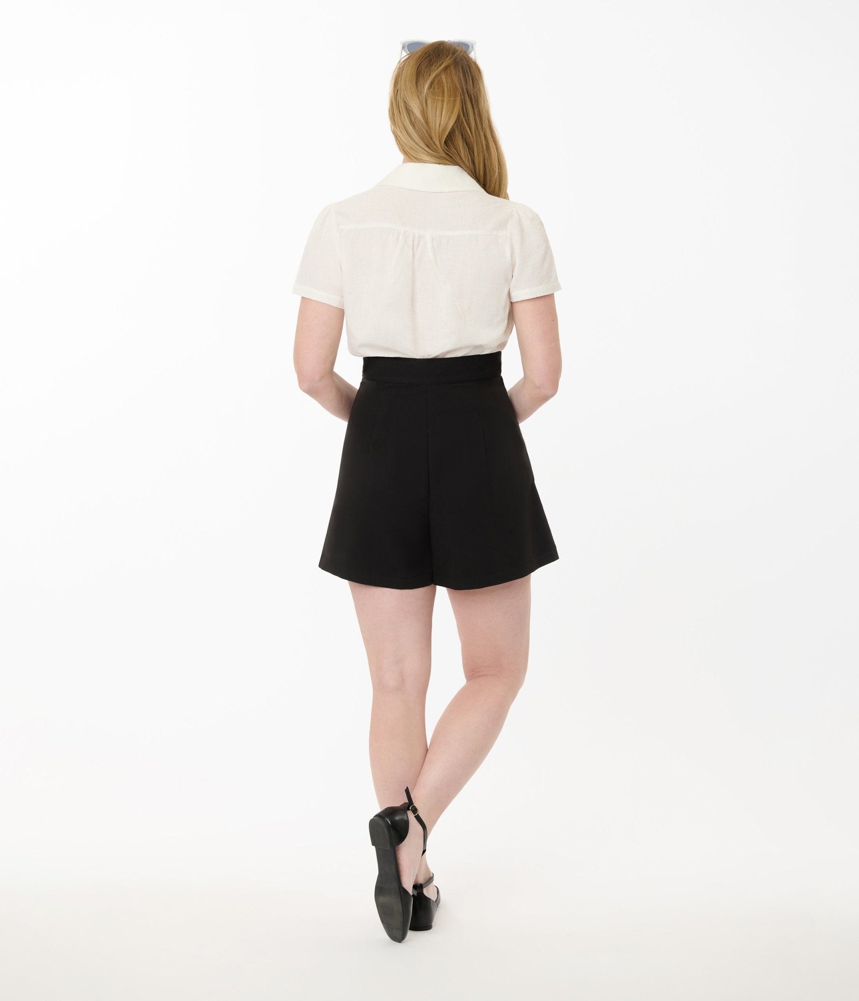 Unique Vintage Black Joyce Shorts - Unique Vintage - Womens, BOTTOMS, SHORTS