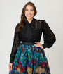 Unique Vintage Black Lace Gwen Blouse
