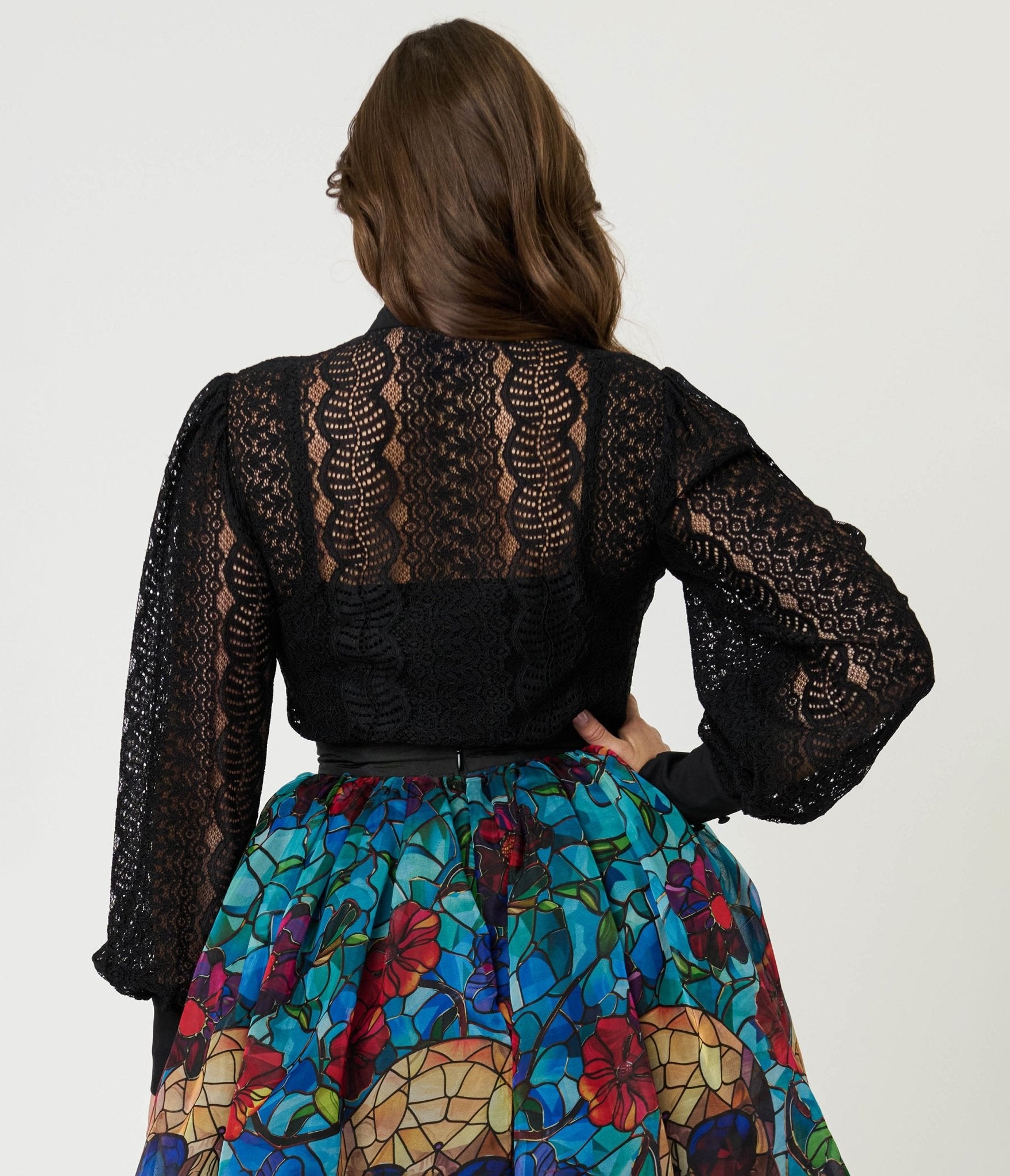 Unique Vintage Black Lace Gwen Blouse - Unique Vintage - Womens, TOPS, WOVEN TOPS