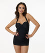 Unique Vintage Black Mansfield Halter One Piece Swimsuit