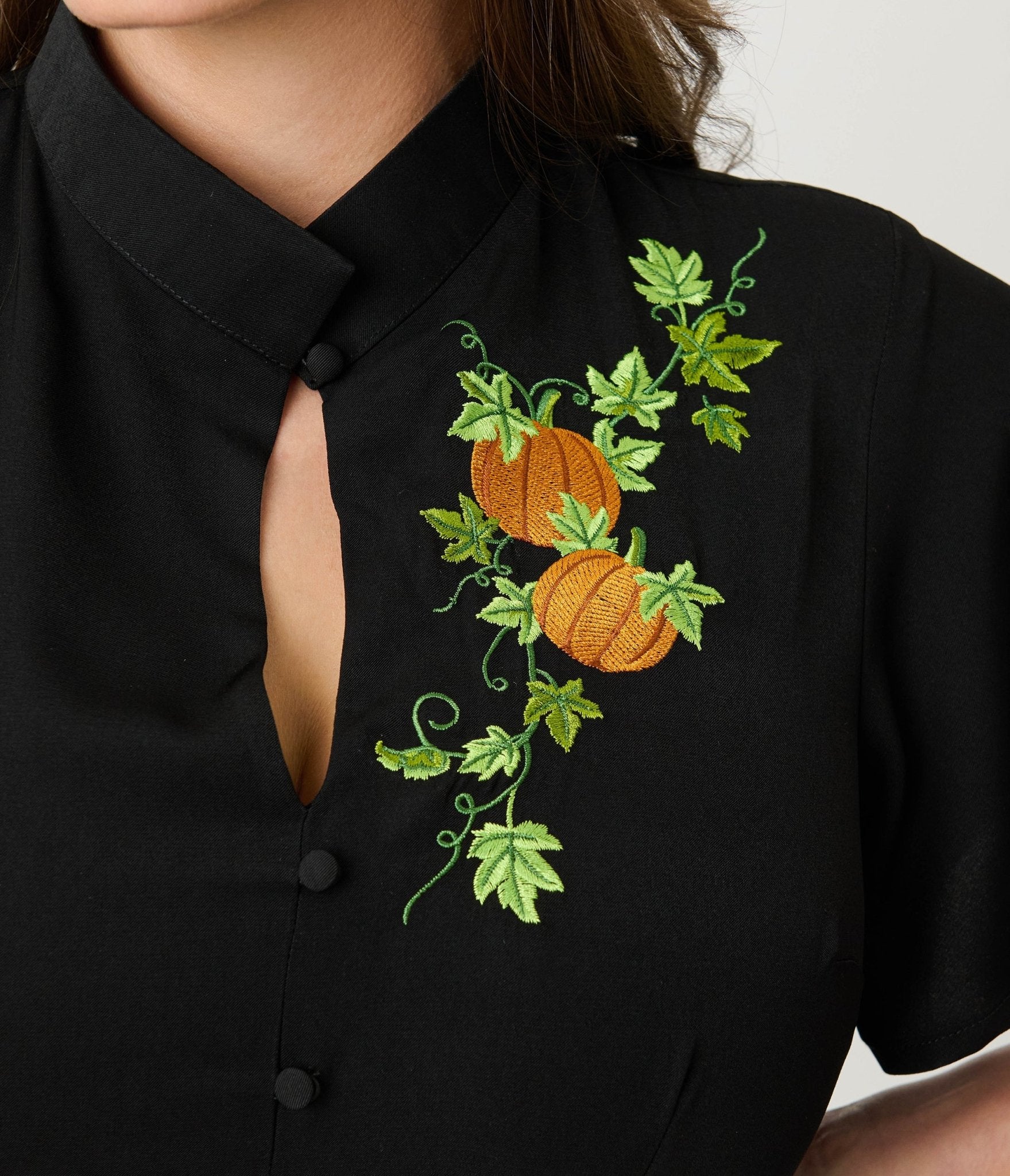 Unique Vintage Black & Pumpkin Baltimore Swing Dress - Unique Vintage - Womens, DRESSES, SWING