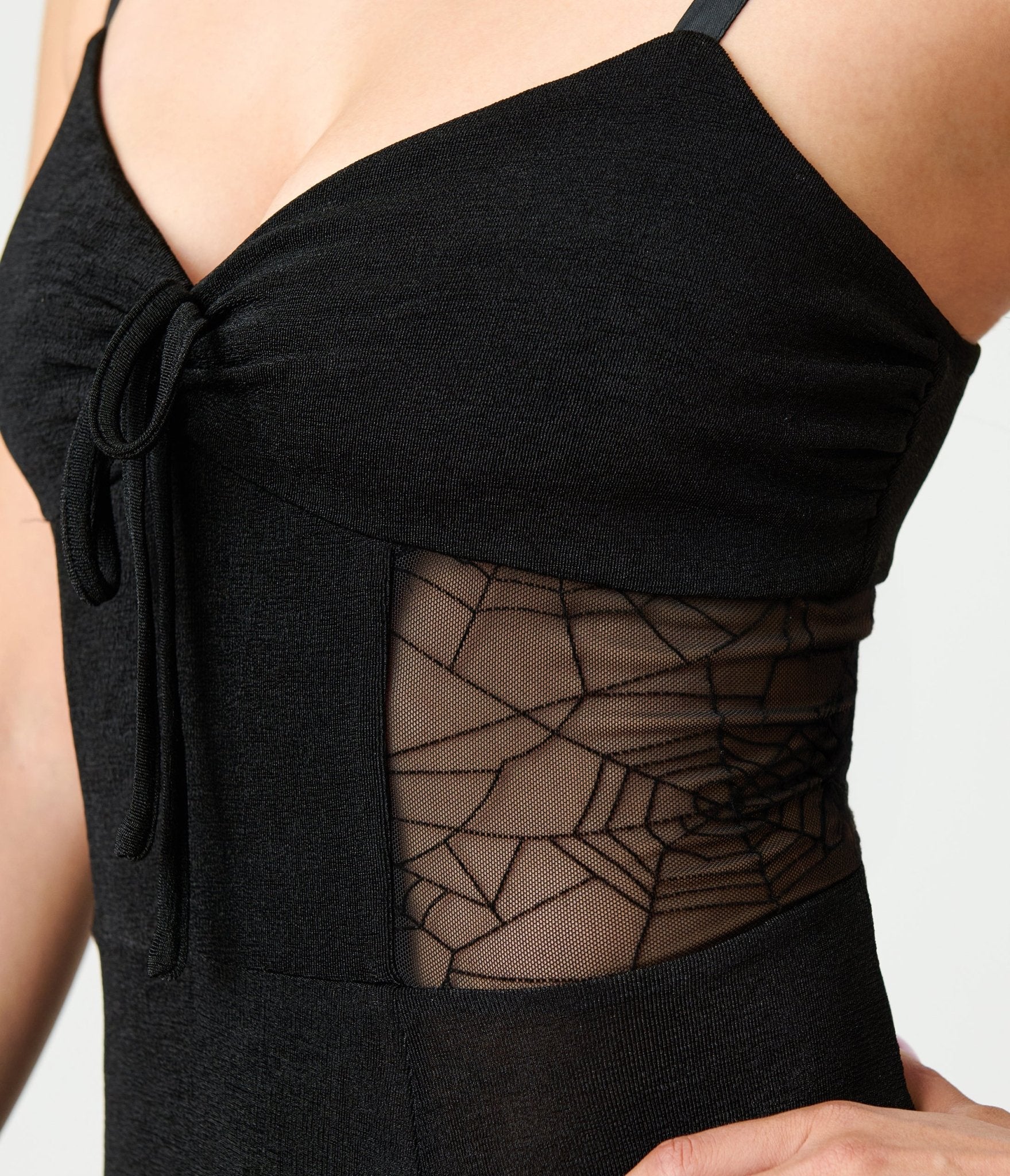 Unique Vintage Black Sheer Spiderweb Godet Maxi Dress - Unique Vintage - Womens, DRESSES, MAXI