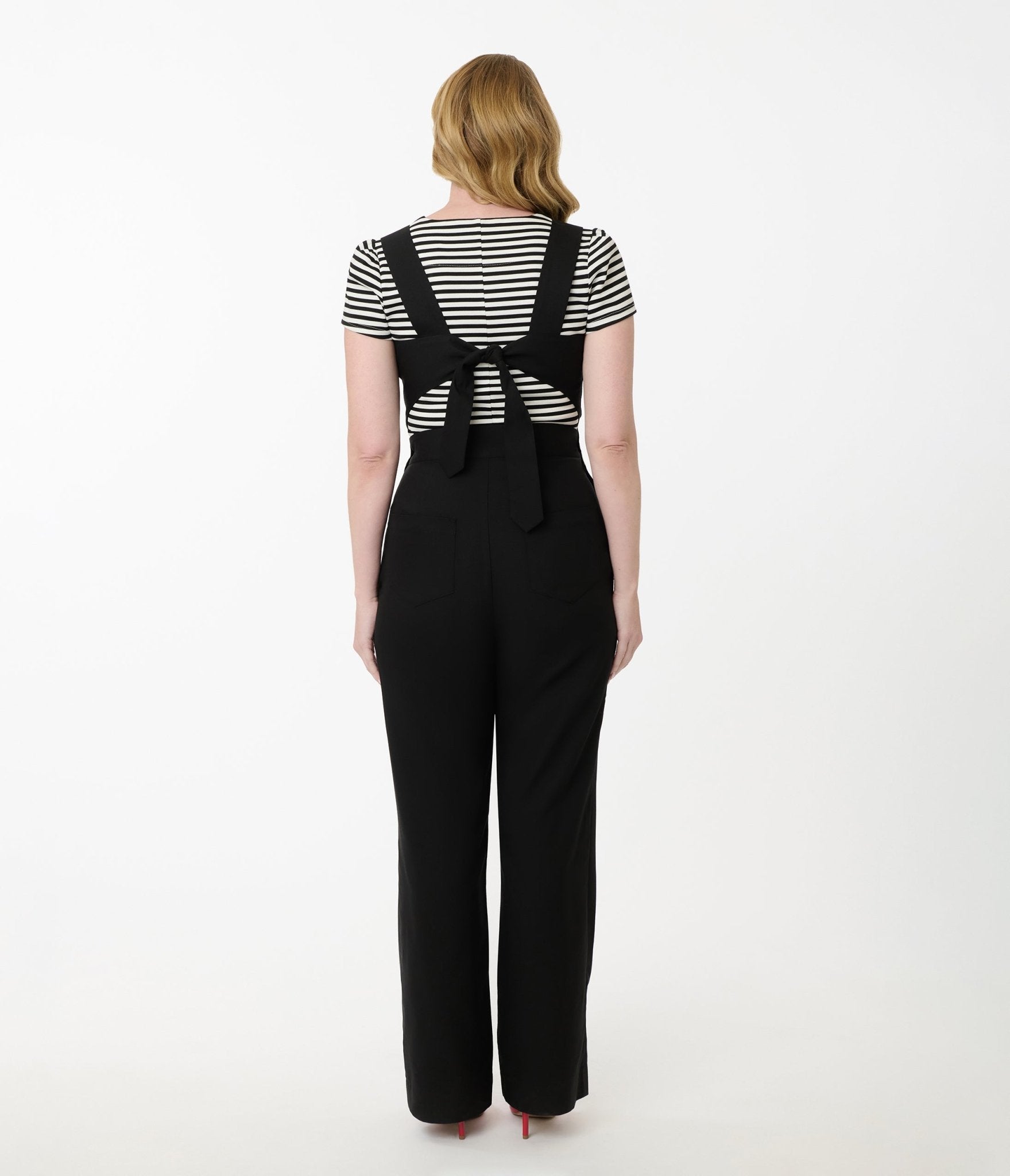 Unique Vintage Black & Silver Sedgewick Jumpsuit - Unique Vintage - Womens, BOTTOMS, ROMPERS AND JUMPSUITS