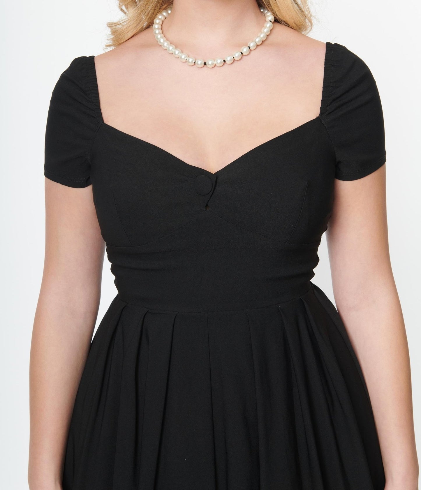Unique Vintage Black Sweetheart Midge Swing Dress - Unique Vintage - Womens, DRESSES, SWING