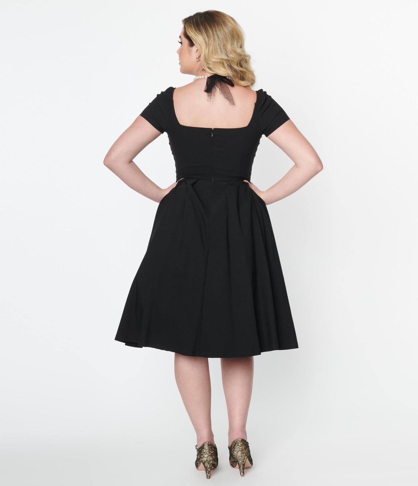 Unique Vintage Black Sweetheart Midge Swing Dress - Unique Vintage - Womens, DRESSES, SWING