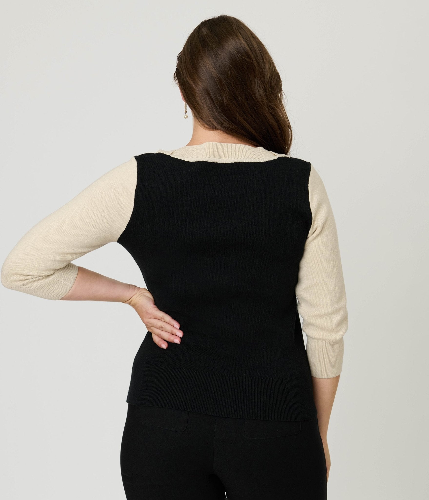 Unique Vintage Black & White Cat Sleeve Minou Sweater - Unique Vintage - Womens, TOPS, SWEATERS