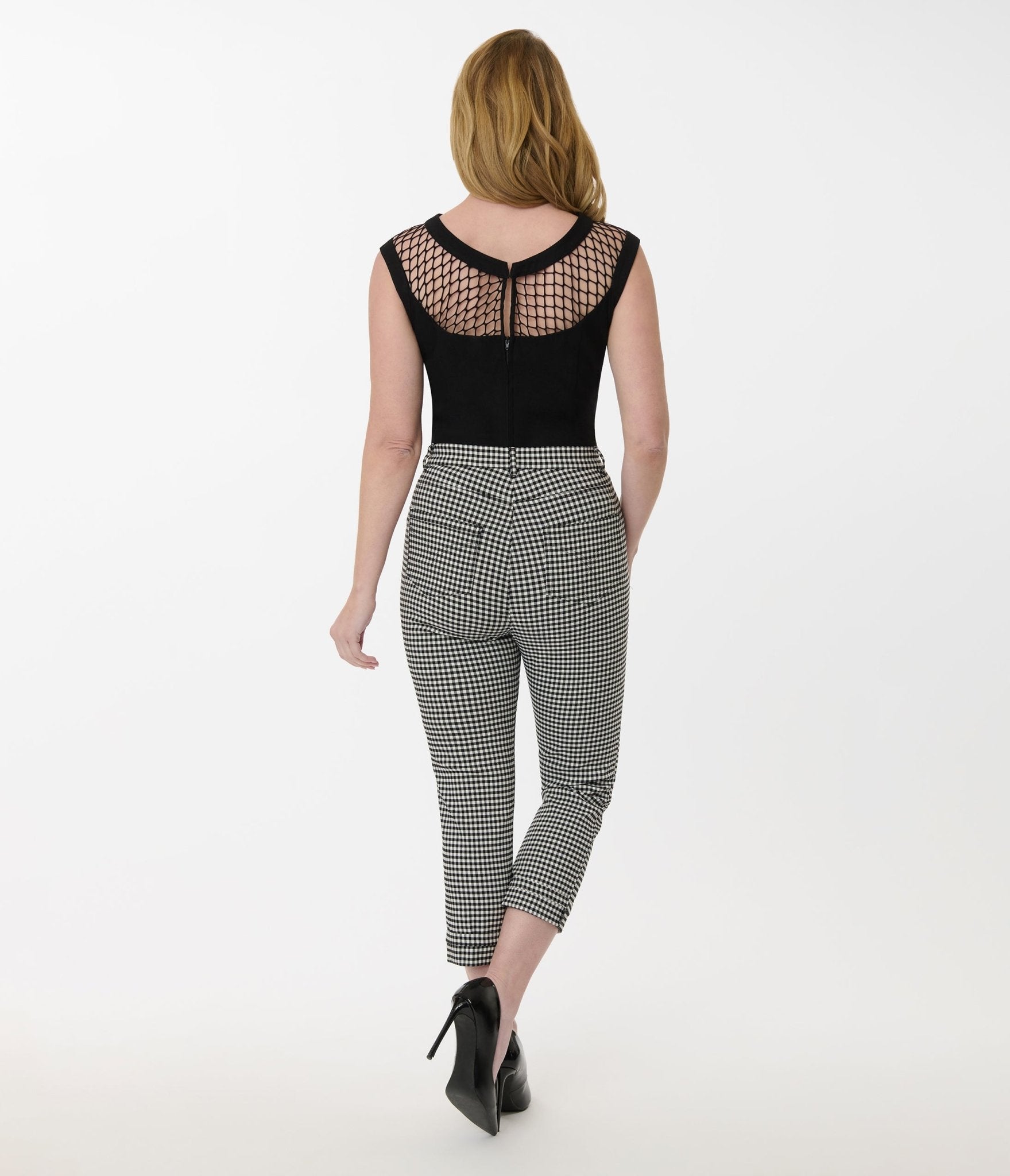 Unique Vintage Black & White Gingham Capris - Unique Vintage - Womens, BOTTOMS, CAPRI