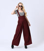 Unique Vintage Burgundy Rochelle Suspender Pants