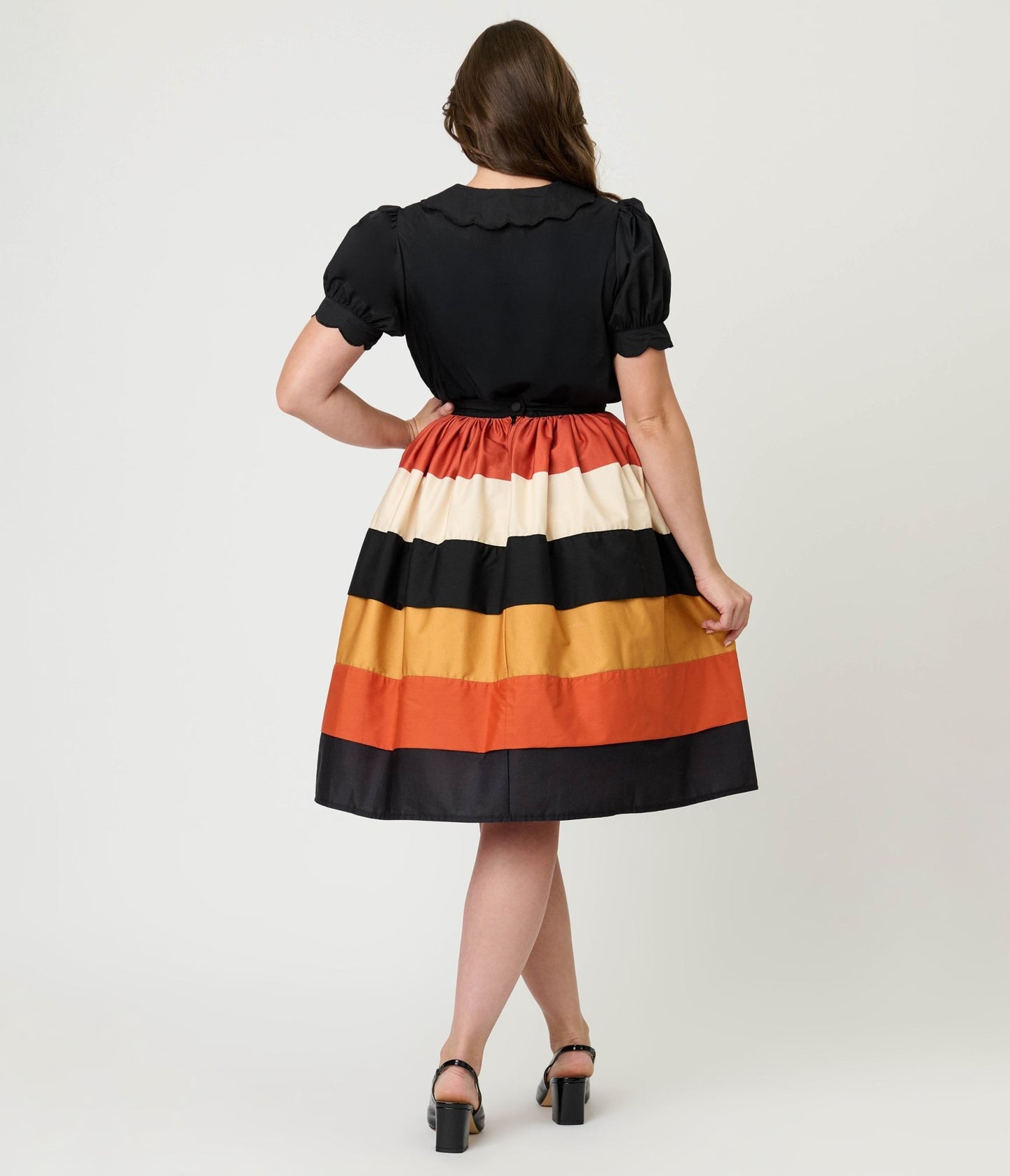 Unique Vintage Candy Corn Stripe Gellar Swing Skirt - Unique Vintage - Womens, BOTTOMS, SKIRTS