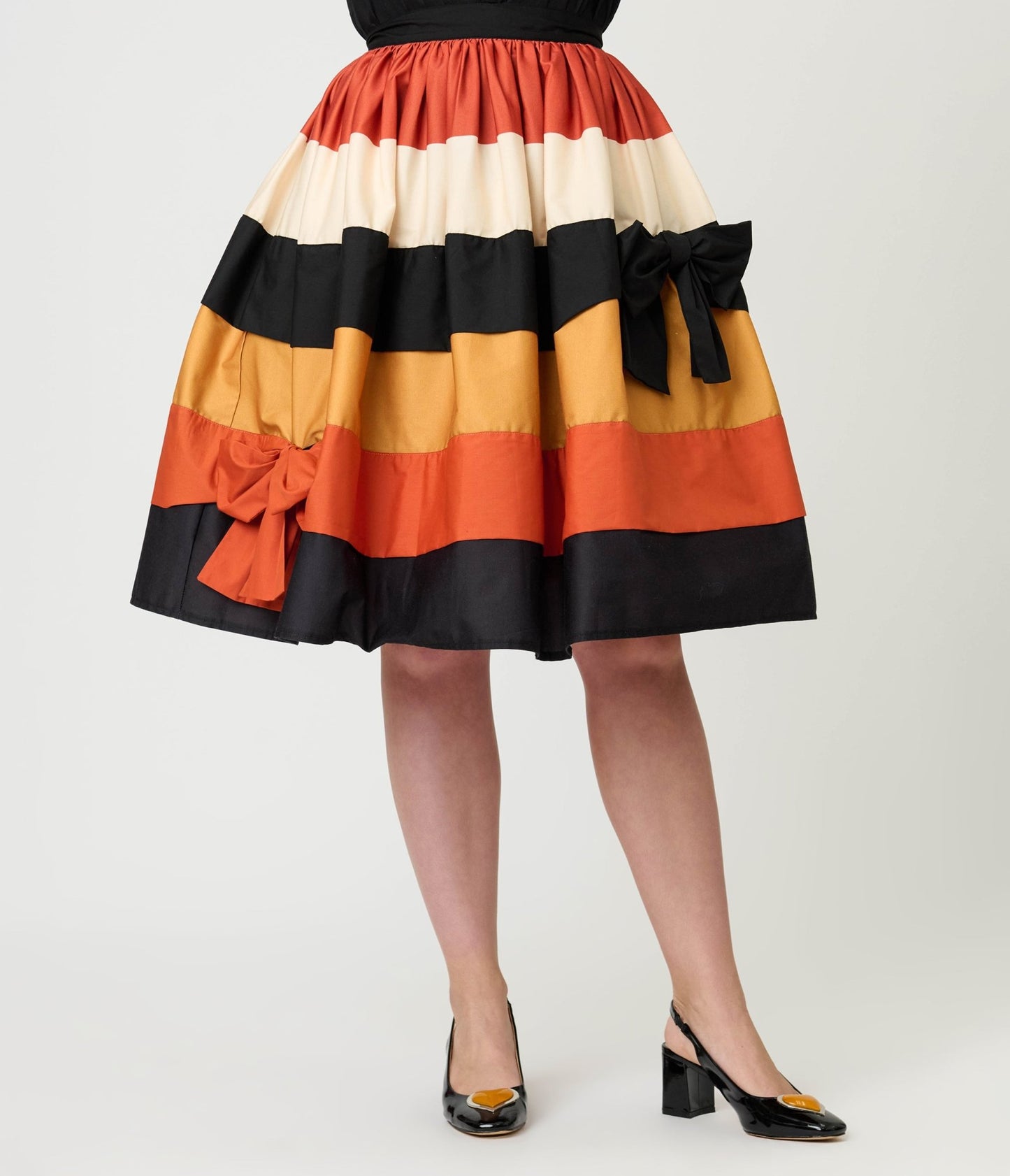 Unique Vintage Candy Corn Stripe Gellar Swing Skirt - Unique Vintage - Womens, BOTTOMS, SKIRTS