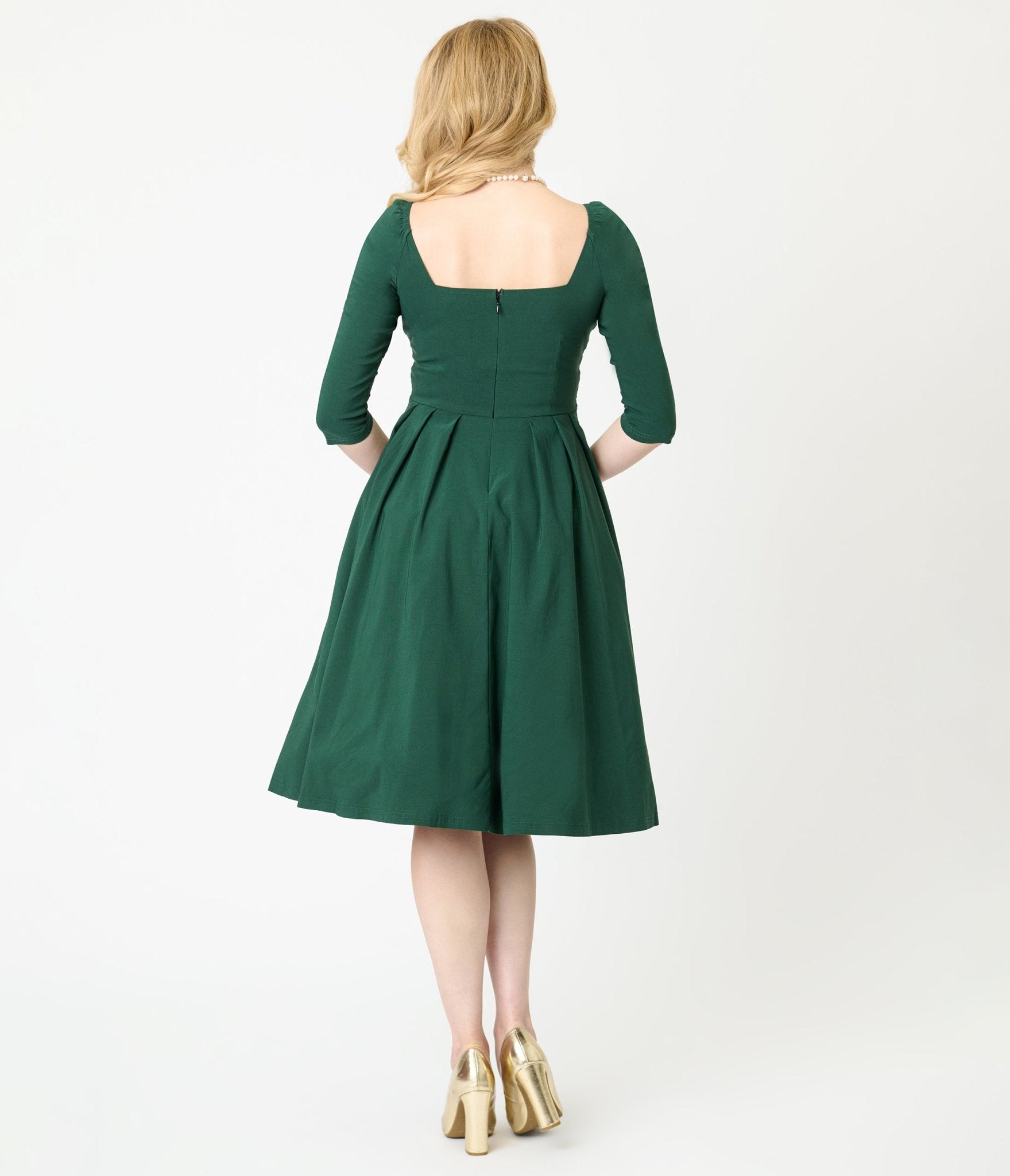 Unique Vintage Forest Green Lamar Swing Dress - Unique Vintage - Womens, DRESSES, SWING