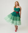 Unique Vintage Green Ombre Tulle Cupcake Swing Dress