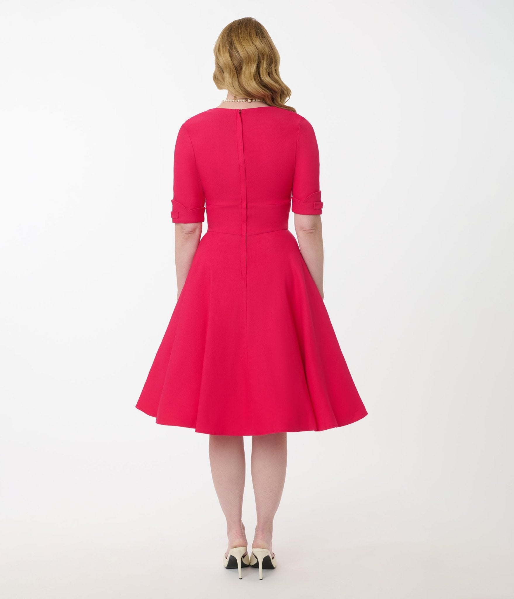 Unique Vintage Hot Pink Delores Swing Dress - Unique Vintage - Womens, DRESSES, SWING