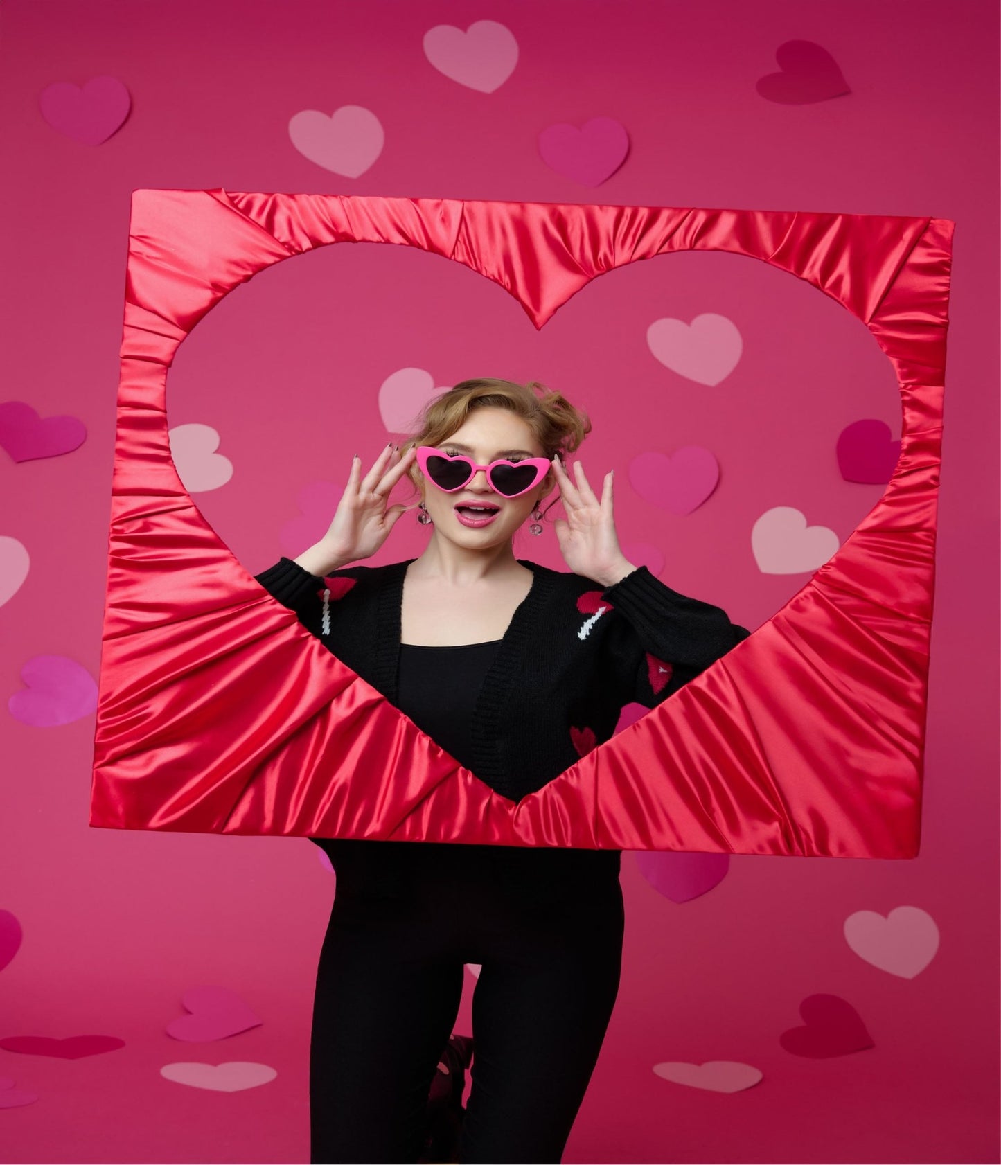 Unique Vintage Hot Pink Heart Sunglasses - Unique Vintage - Womens, ACCESSORIES, SUNGLASSES