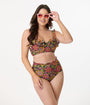Unique Vintage Kaleidoscope Floral Southampton Swim Top