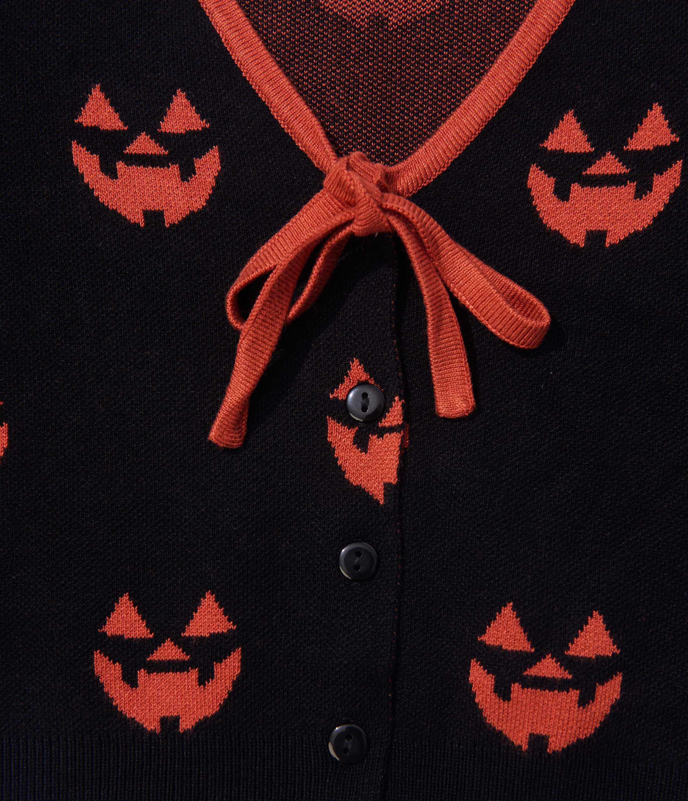 Unique Vintage Kids Black & Orange Pumpkin Crop Cardigan - Unique Vintage - Kids, HALLOWEEN, TOPS