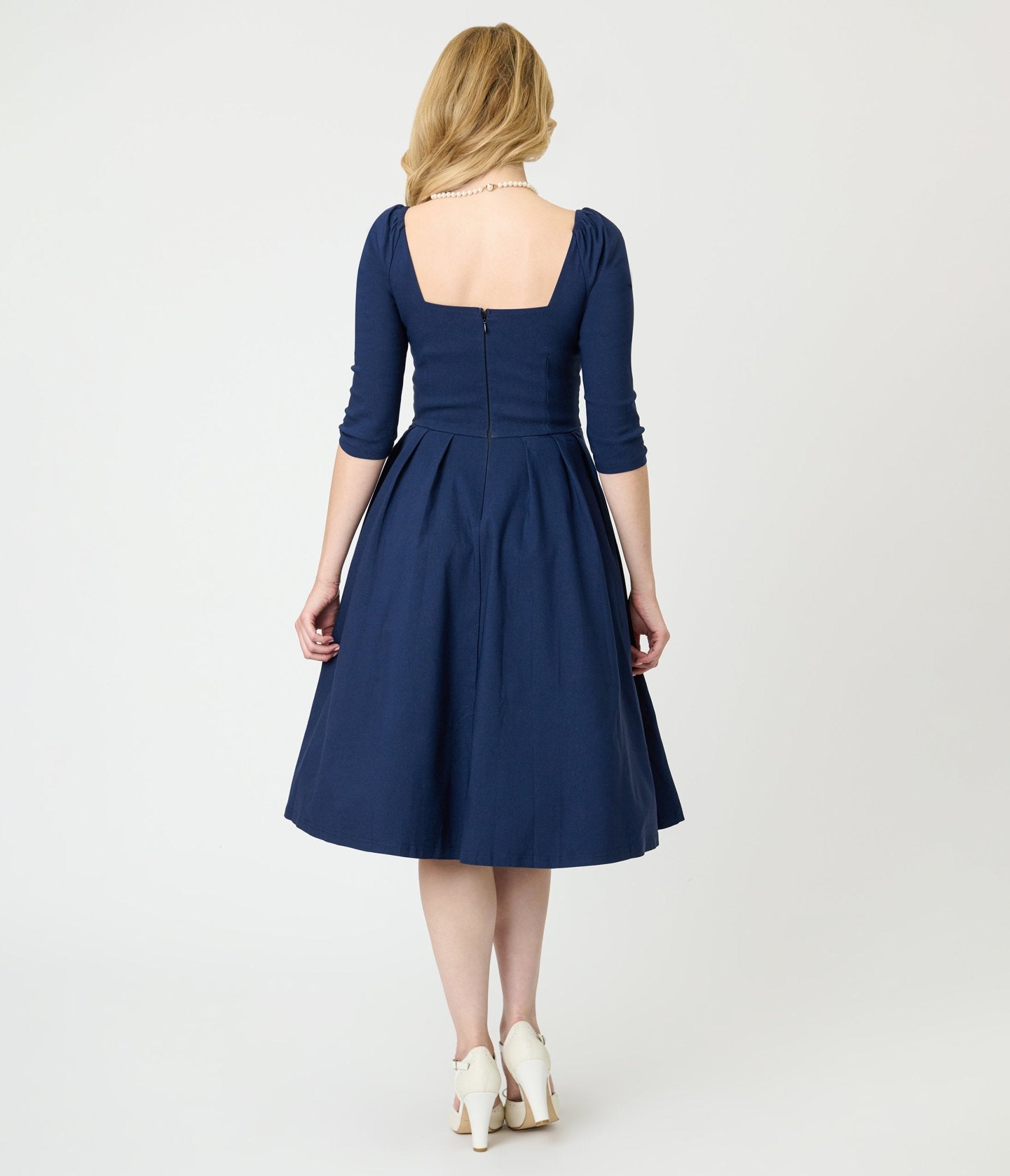 Unique Vintage Navy Lamar Swing Dress - Unique Vintage - Womens, DRESSES, SWING
