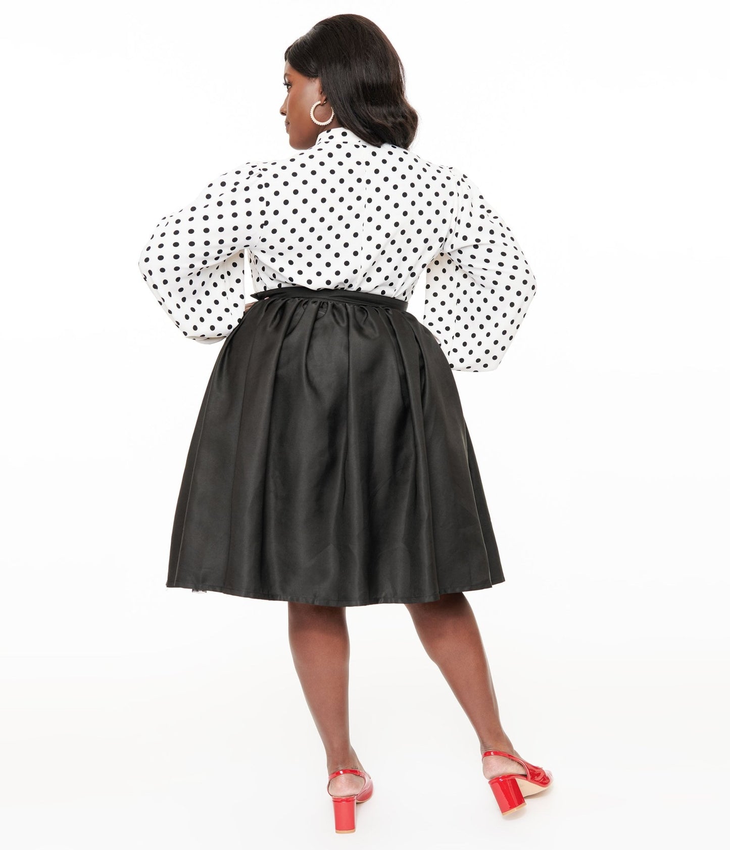 Unique Vintage Plus Size 1950s Black Gellar Swing Skirt - Unique Vintage - Womens, BOTTOMS, SKIRTS