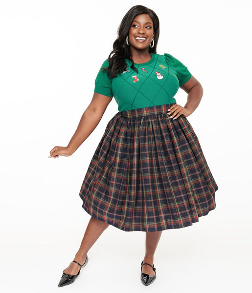Plus size plaid skirt 5t top