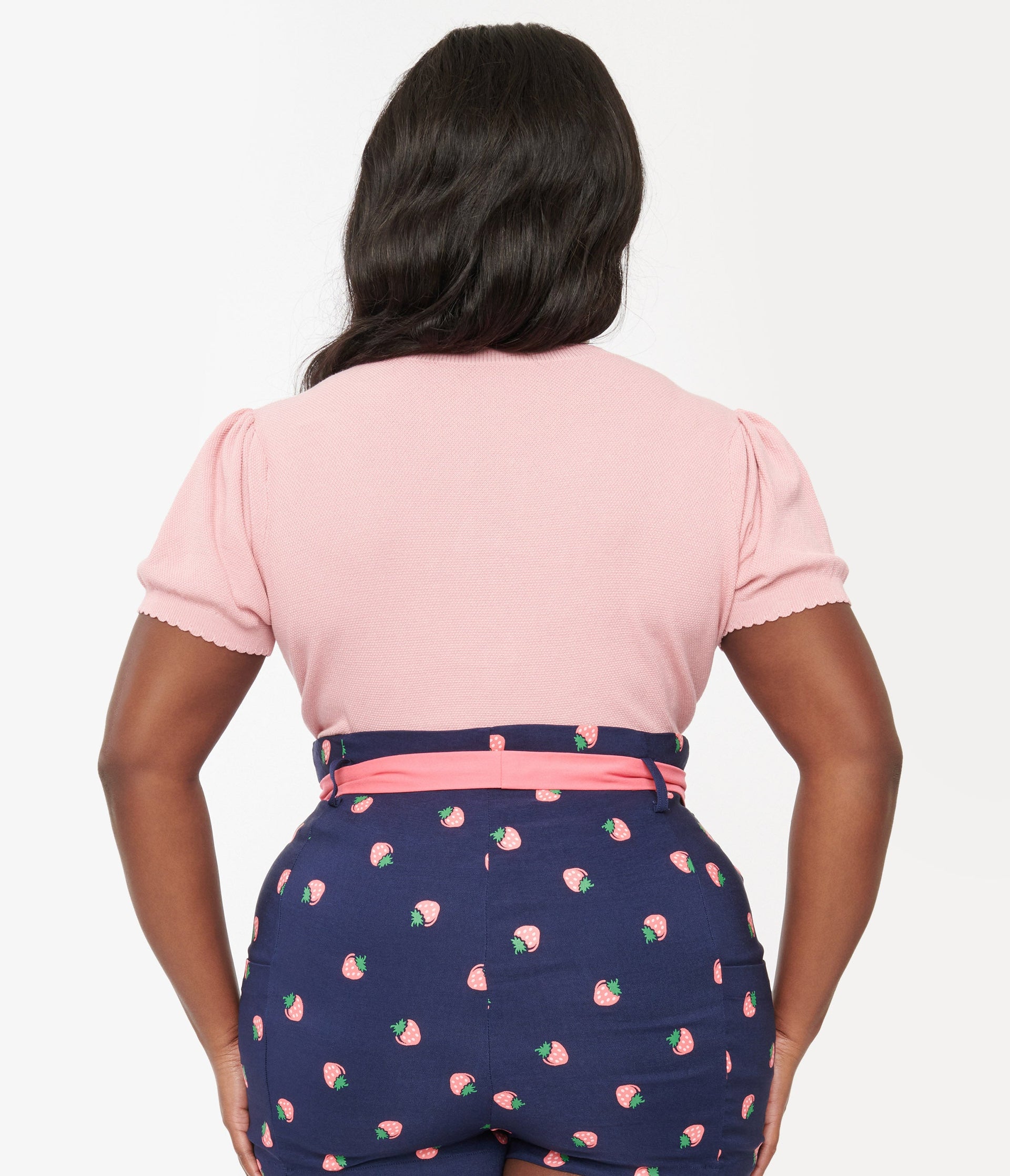 Unique Vintage Plus Size 1950s Pink Strawberry Cardigan - Unique Vintage - Womens, TOPS, SWEATERS