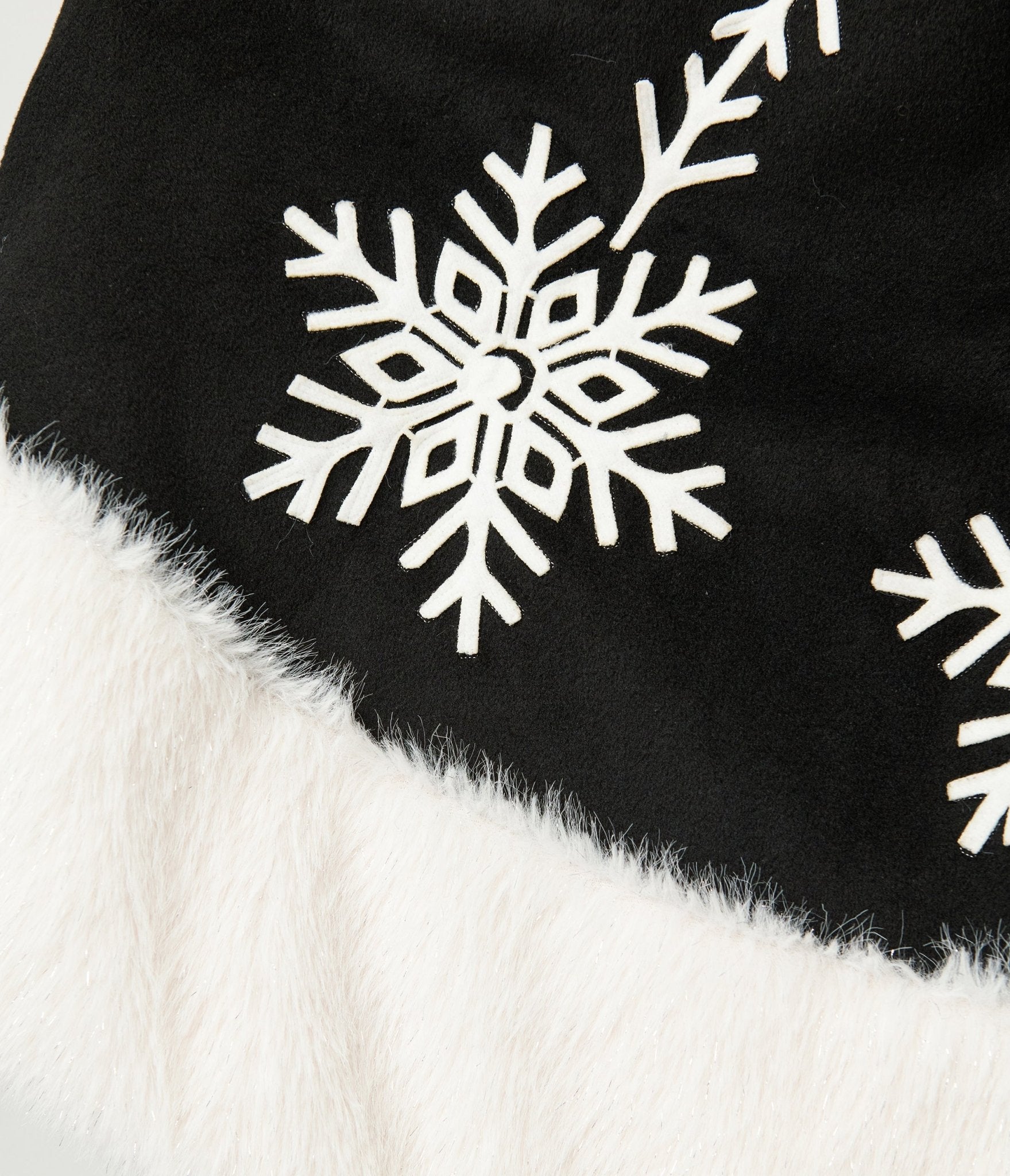 Unique Vintage Plus Size Black Felt & White Fur Snowflake Soda Shop Swing Skirt - Unique Vintage - Womens, BOTTOMS, SKIRTS
