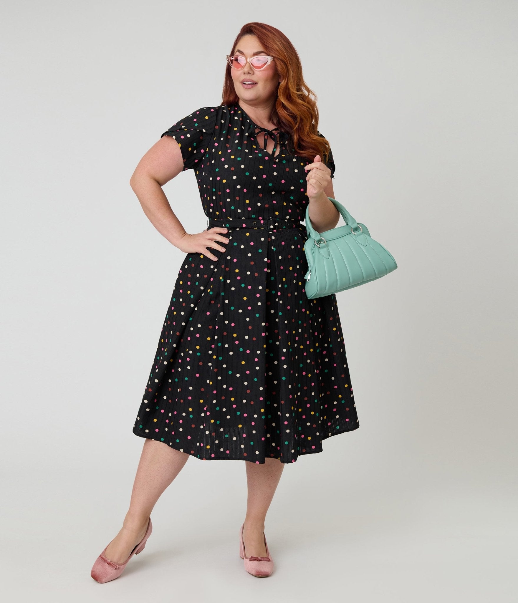retro plus size polka dot dress Plus Size Women's Vintage Polka Dot Dress