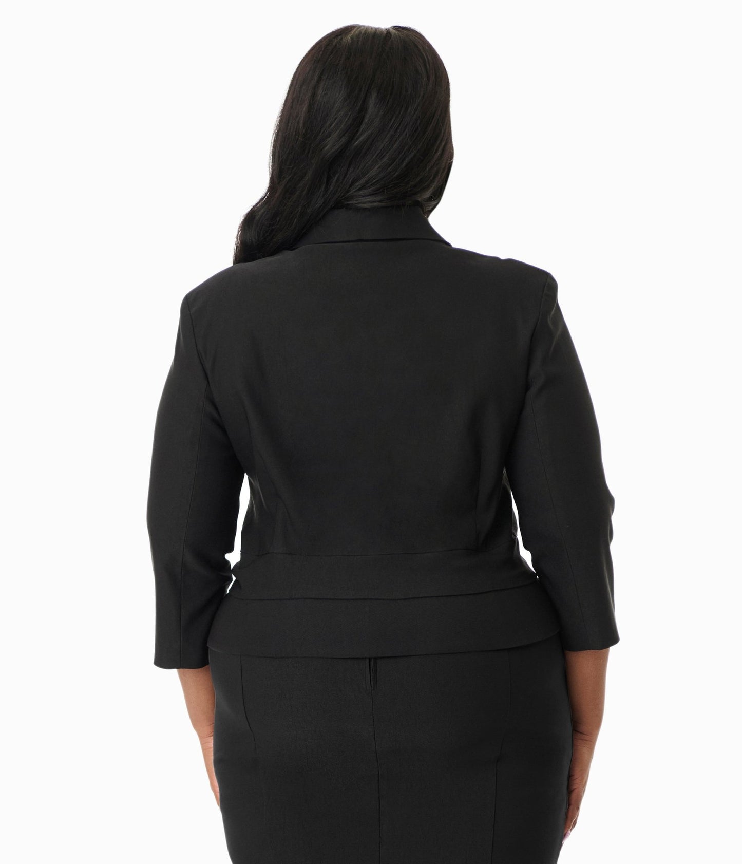 Unique Vintage Plus Size Black Peplum Jacket - Unique Vintage - Womens, TOPS, OUTERWEAR