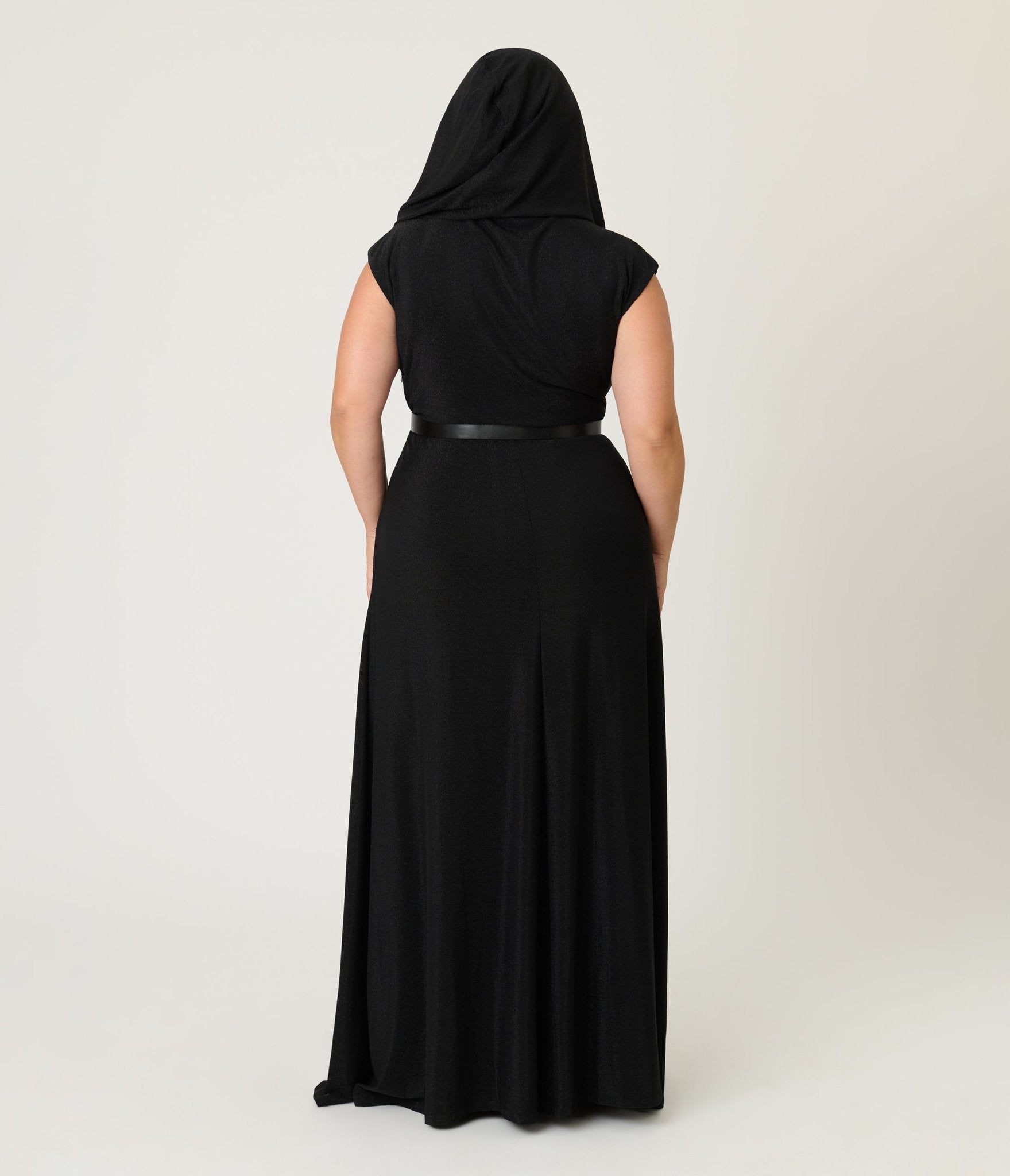 Unique Vintage Plus Size Black Shimmer Snake Hooded Maxi Dress - Unique Vintage - Womens, DRESSES, MAXI