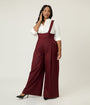 Unique Vintage Plus Size Burgundy Rochelle Suspender Pants