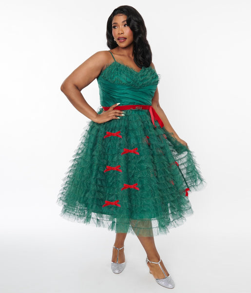 Emerald green retro dress hot sale