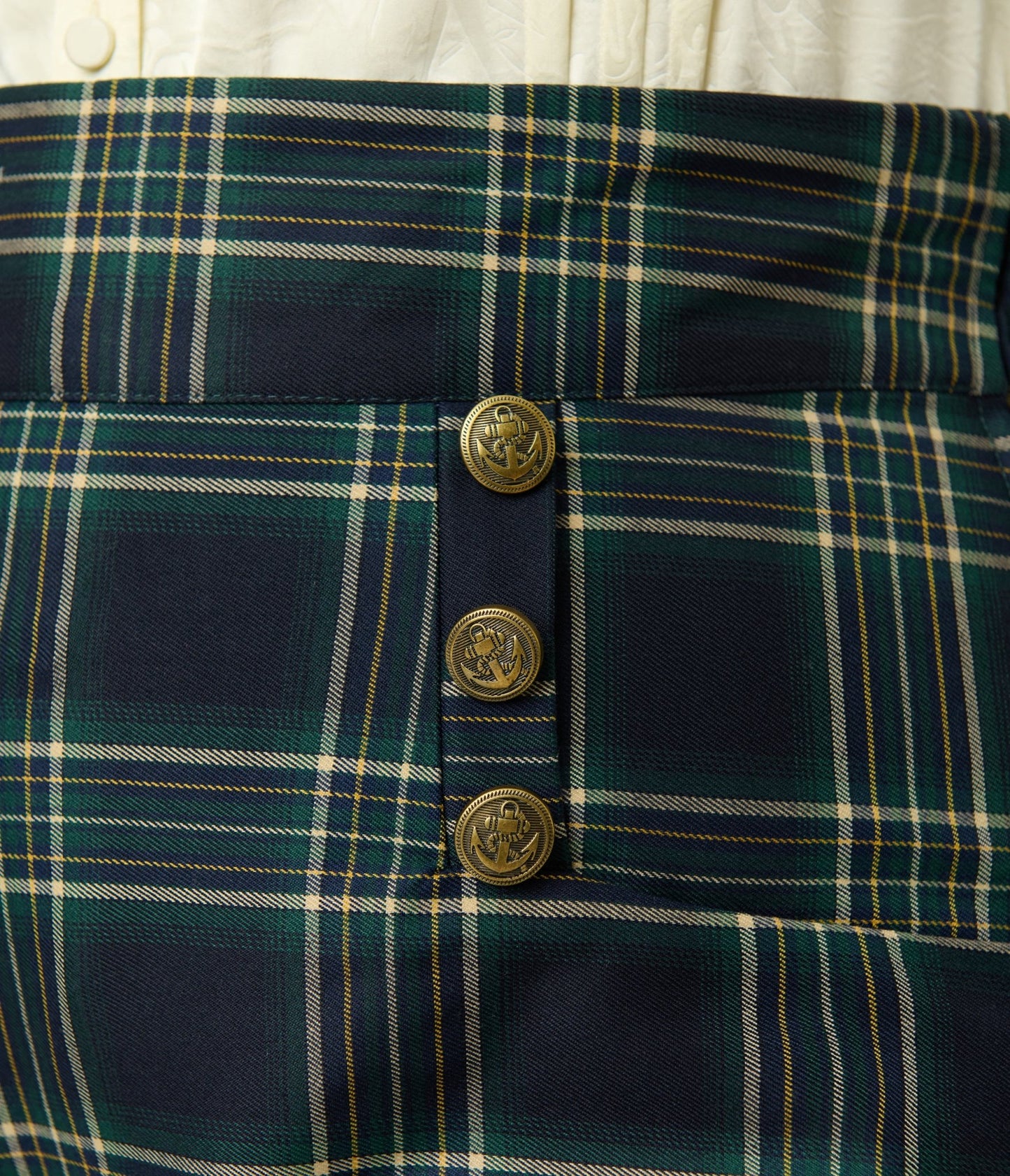 Unique Vintage Plus Size Green Plaid High Waist Sailor Ginger Pants - Unique Vintage - Womens, BOTTOMS, PANTS