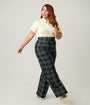 Unique Vintage Plus Size Green Plaid High Waist Sailor Ginger Pants