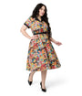 Unique Vintage Plus Size Magazine Print Alexis Swing Dress