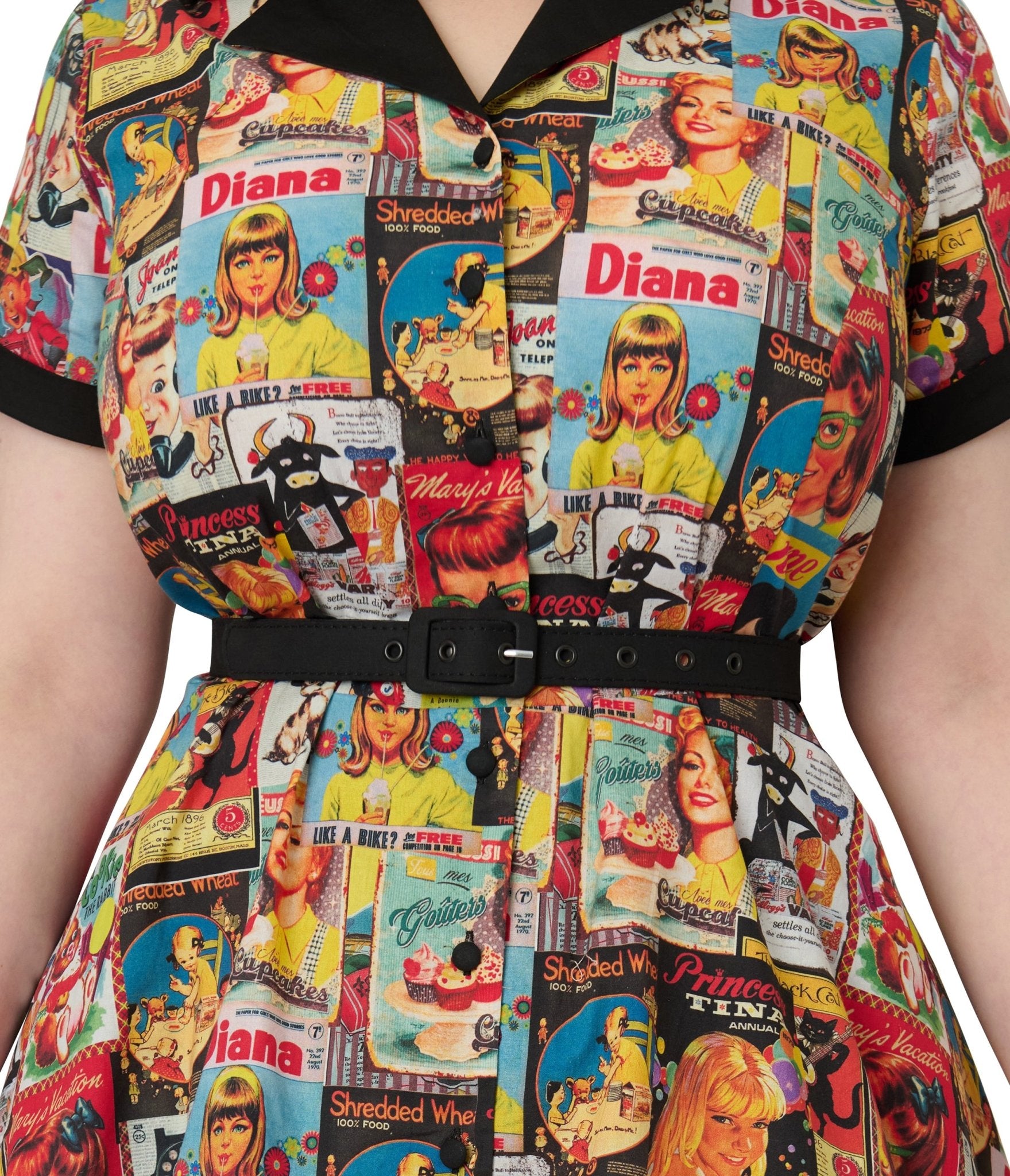 Unique Vintage Plus Size Magazine Print Alexis Swing Dress - Unique Vintage - Womens, DRESSES, SWING