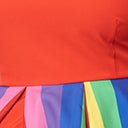 Unique Vintage Plus Size Red & Rainbow Stripe Swing Dress - Unique Vintage - Womens, DRESSES, SWING