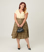 Unique Vintage Plus Size Tan Plaid Vivian Swing Skirt