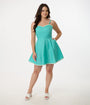 Unique Vintage Seafoam Green & Daisy Cotton Flare Dress