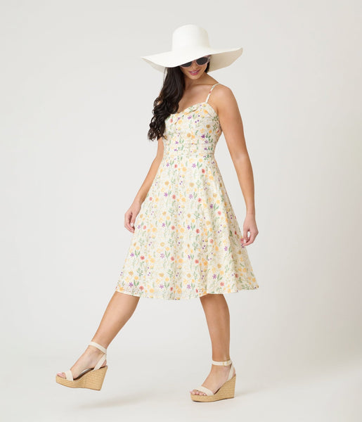 Ameri　UPPER EMBROIDERY FLARE DRESS Ameri VINTAGE（アメリ ヴィンテージ）UPPER EMBROIDERY FLARE