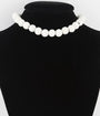 White Solid Beaded Choker Necklace