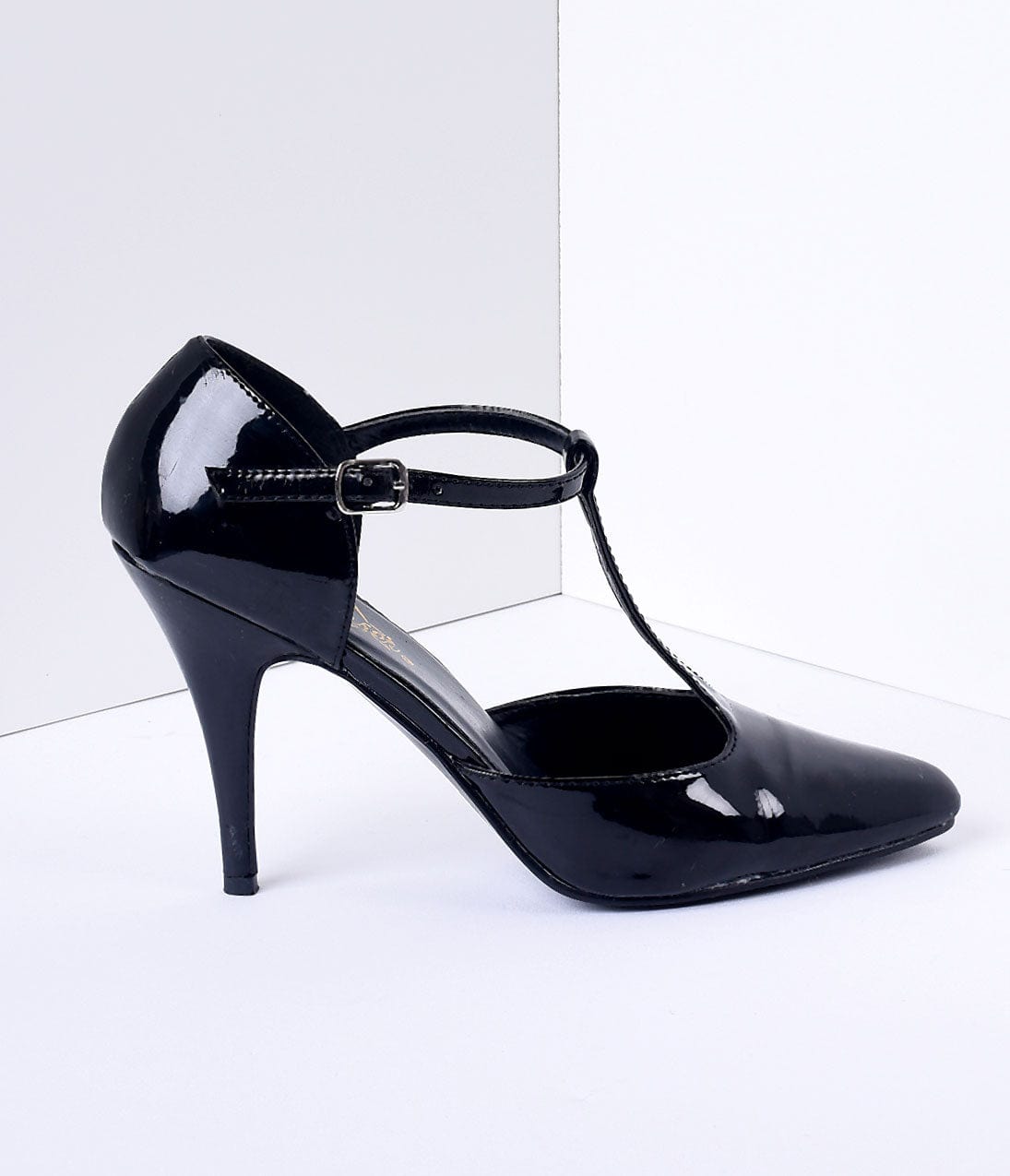 1920s Style Black T - Strap Heels - Unique Vintage - T - Straps