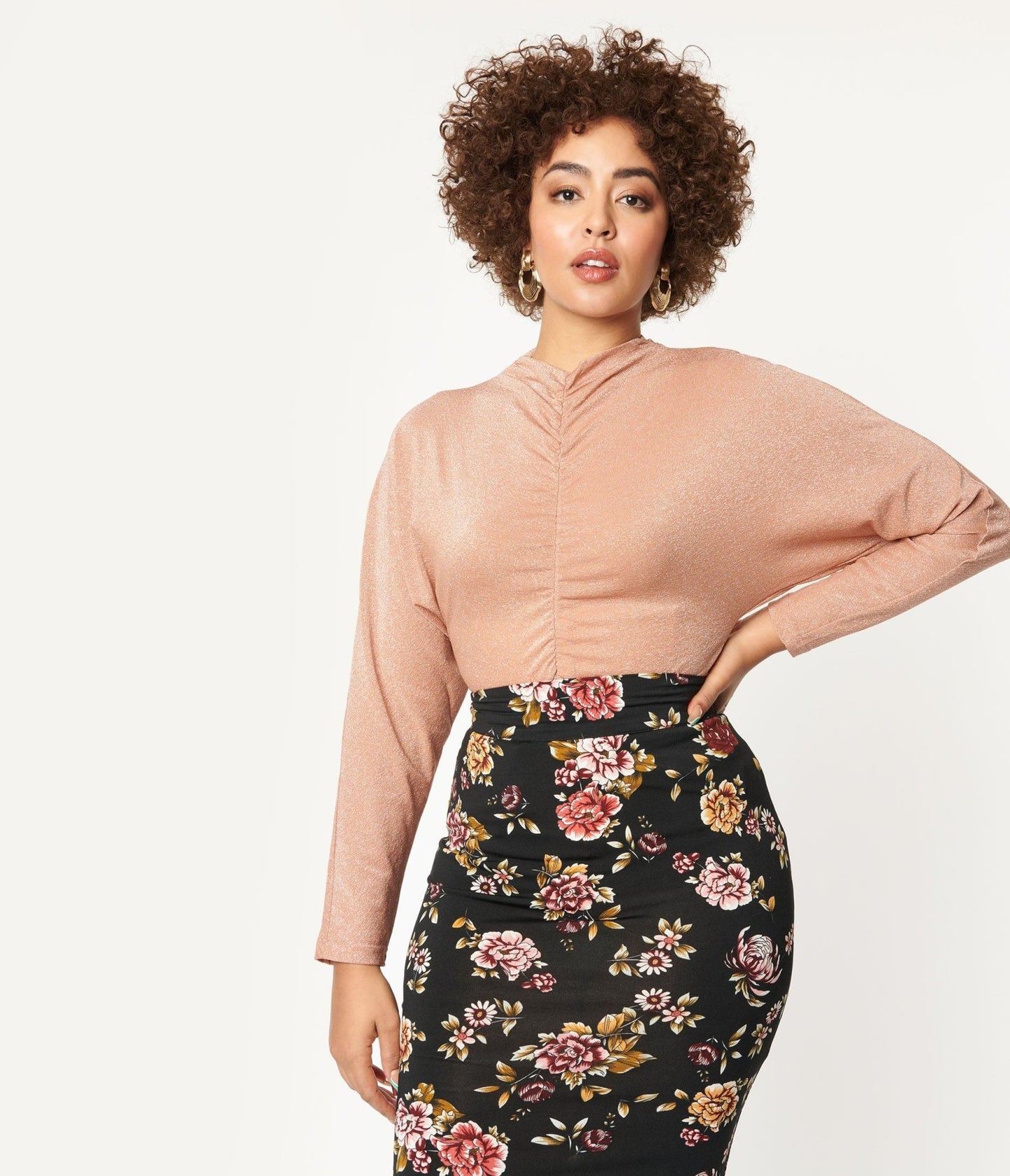 Apricot Blush Sparkle Dolman Top - Unique Vintage - Womens, TOPS, KNIT TOPS