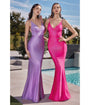 Cinderella Divine  Barbie Pink Glitter Satin Sultry Fitted Evening Dress
